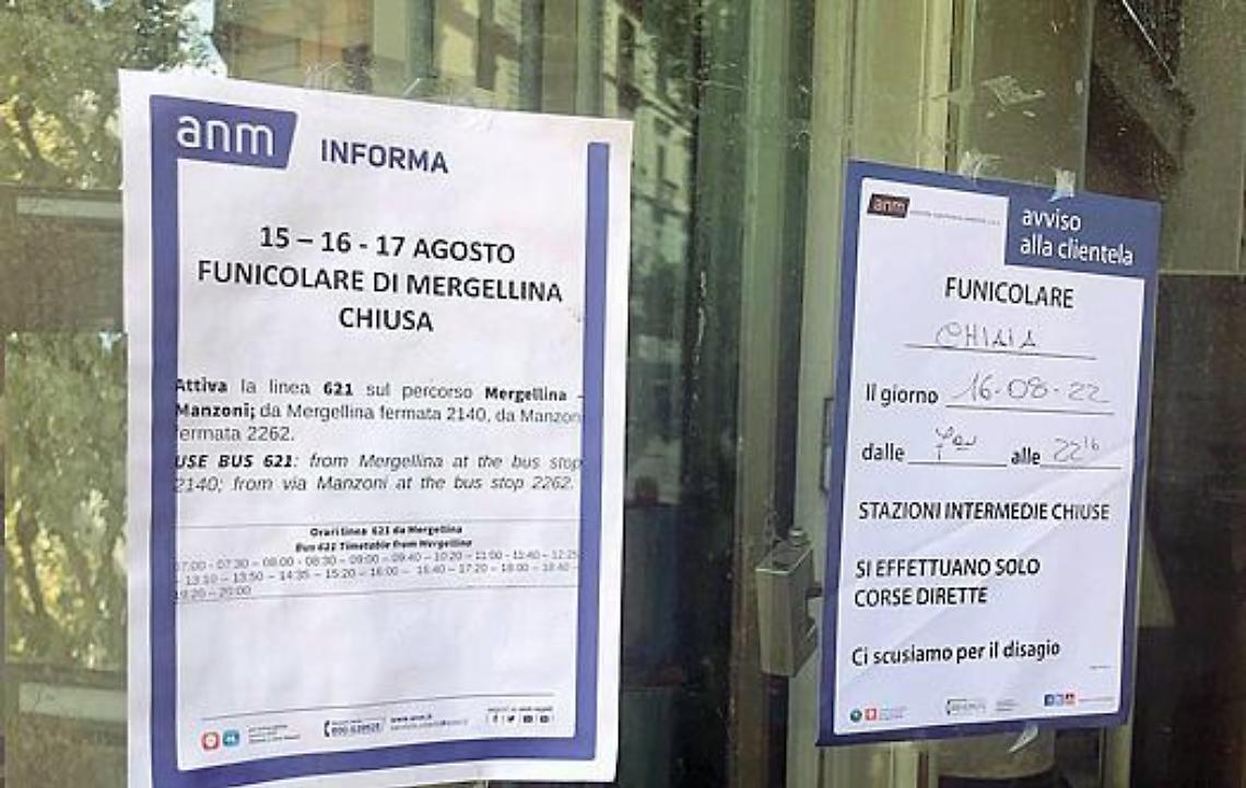 Caos trasporti, funicolari senza fermate intermedie