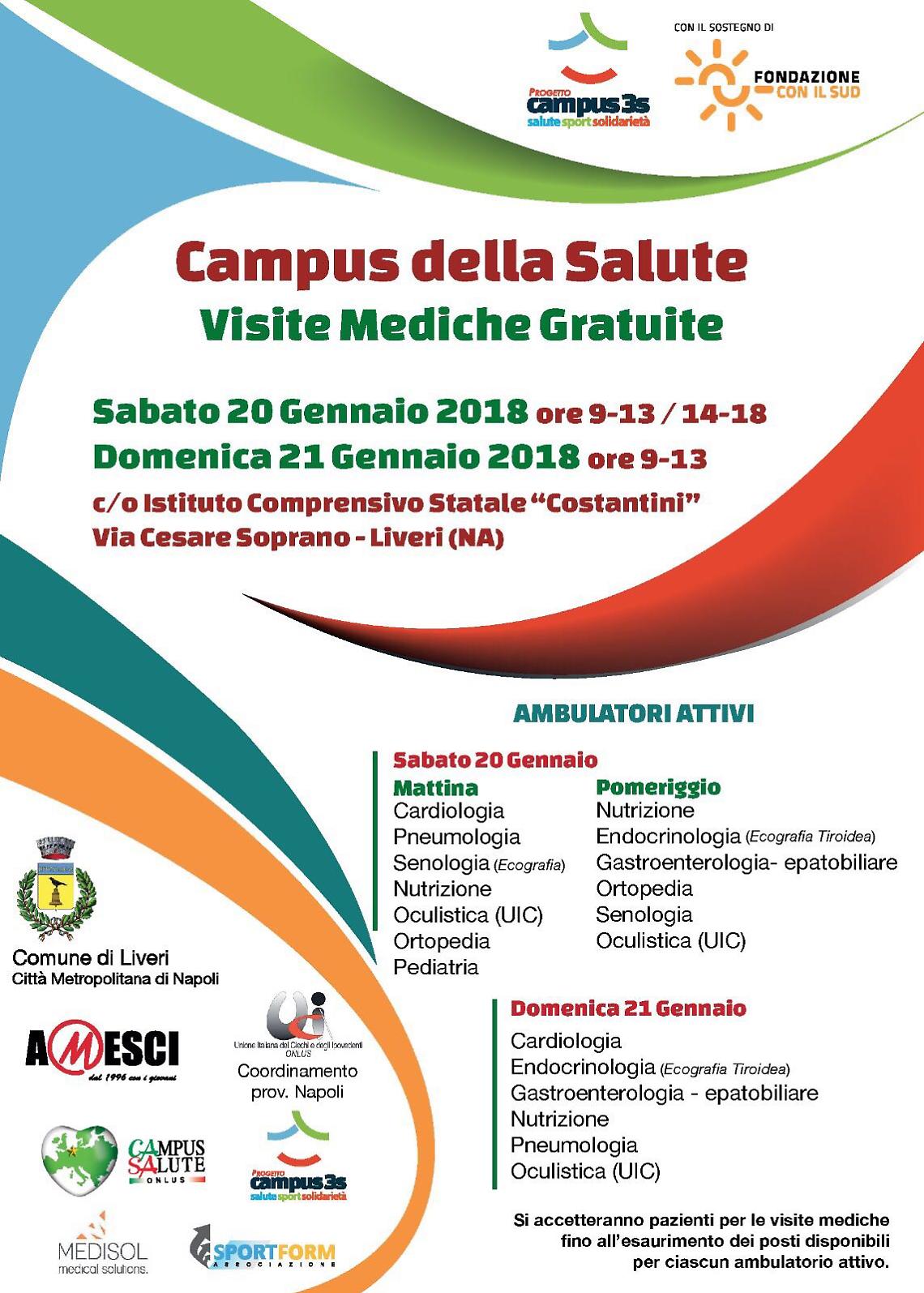 Visite mediche gratuite a Liveri, arriva il Campus della salute