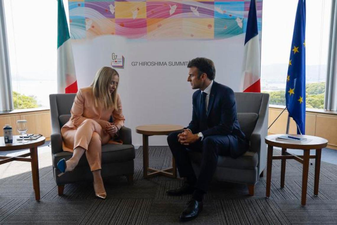 G7, Macron e Meloni faccia a faccia