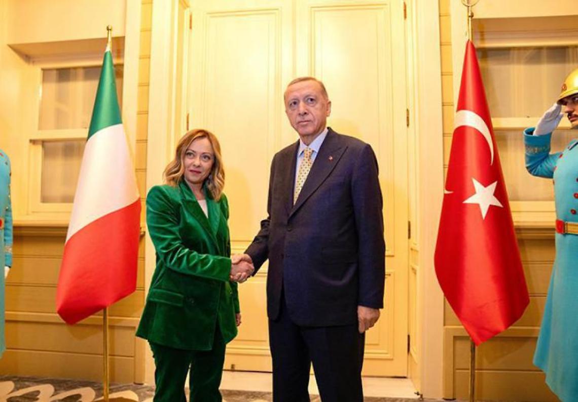 Meloni da Erdogan, cooperazione sui migranti