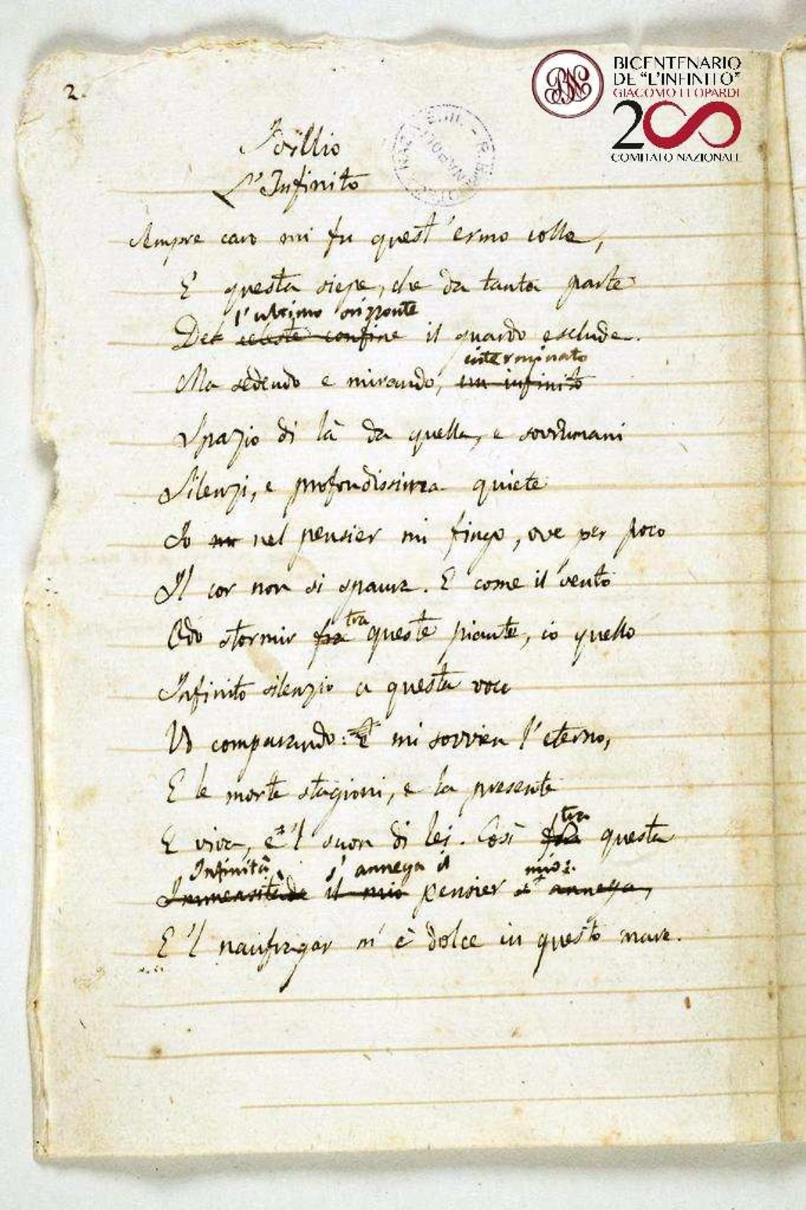 Bicentenario dell'Infinito, ecco come nasce la poesia più famosa della nostra letteratura