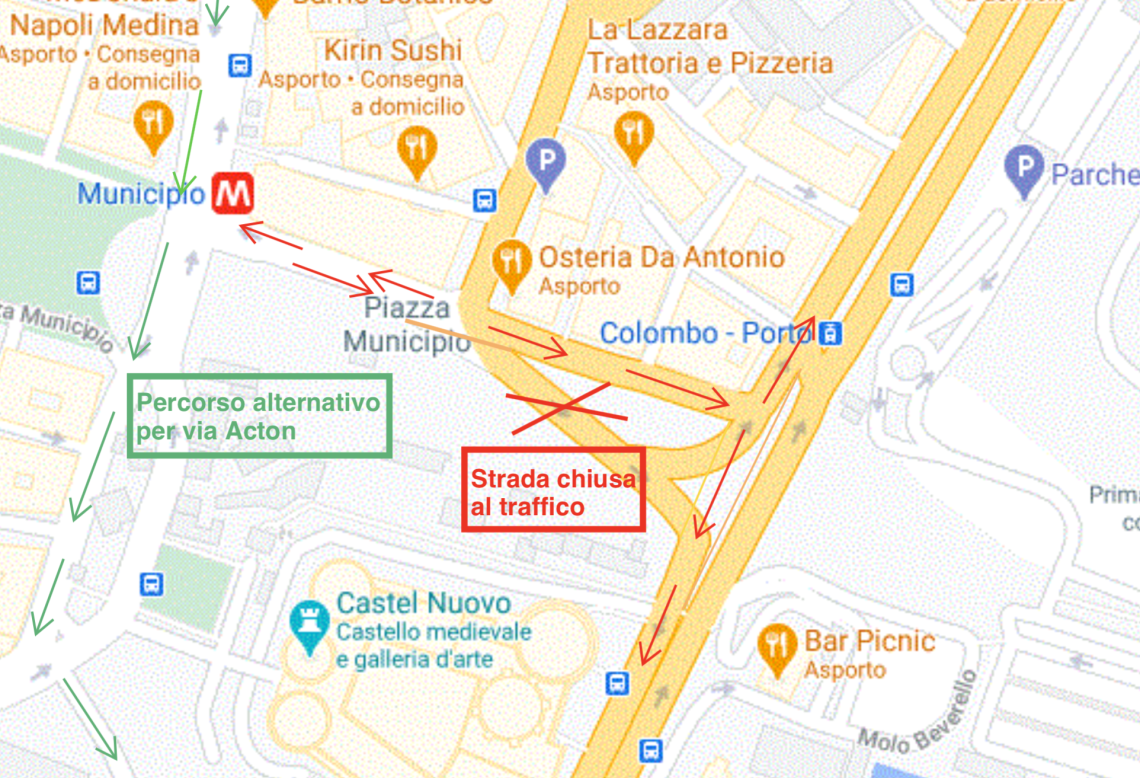 Piazza Municipio, proseguono i lavori: nuovo dispositivo traffico