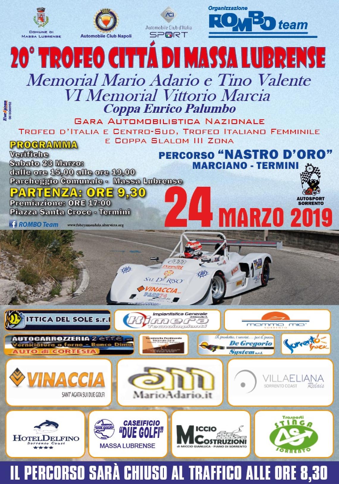 Automobilismo: c’è il Trofeo Città di Massa
