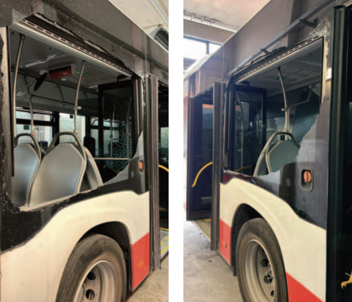 Sassaiola contro bus Anm, in frantumi i finestrini