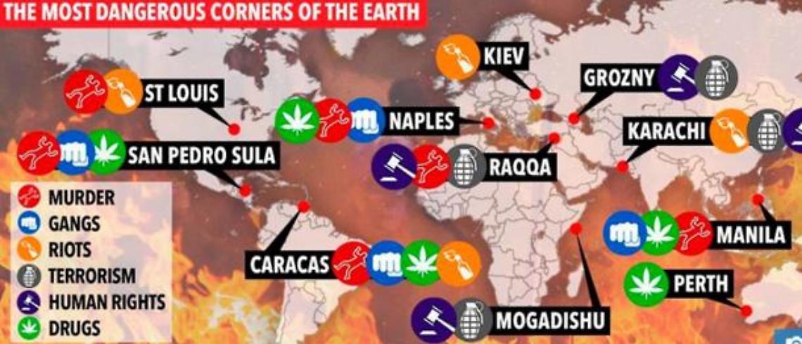 Retromarcia “Sun": Napoli via da mappa città più pericolose al mondo