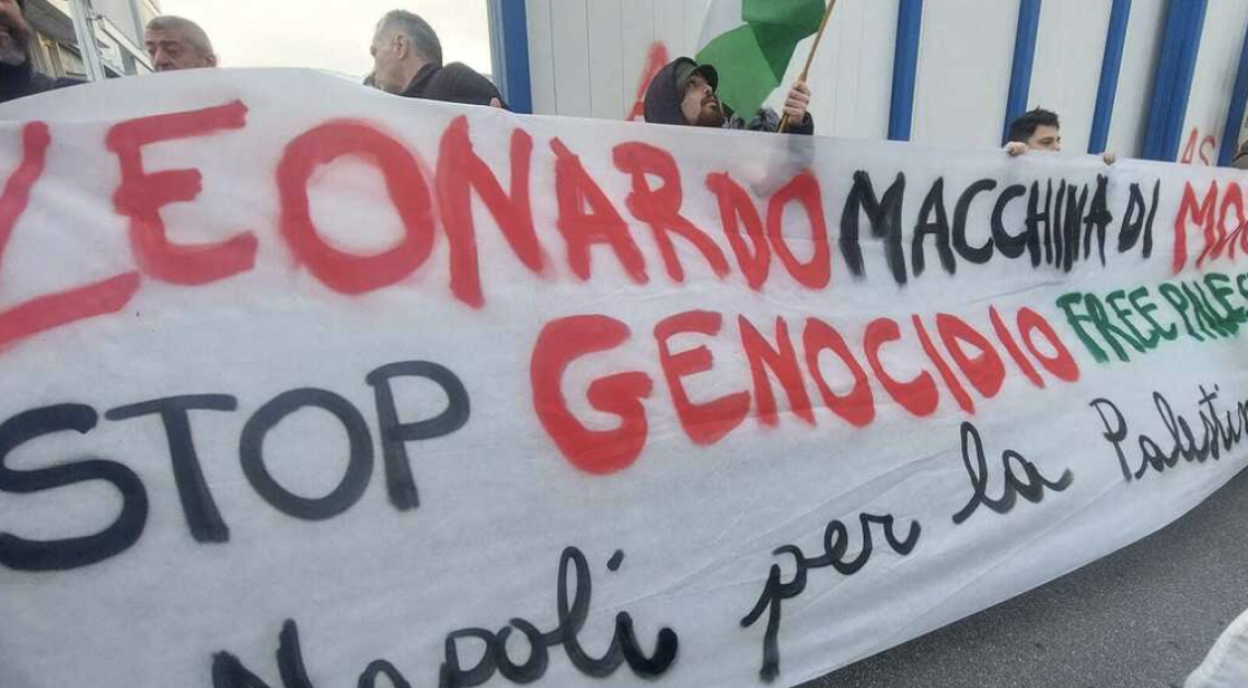 Sit-in pro Gaza alla Leonardo: bloccato lo stabilimento di Bacoli
