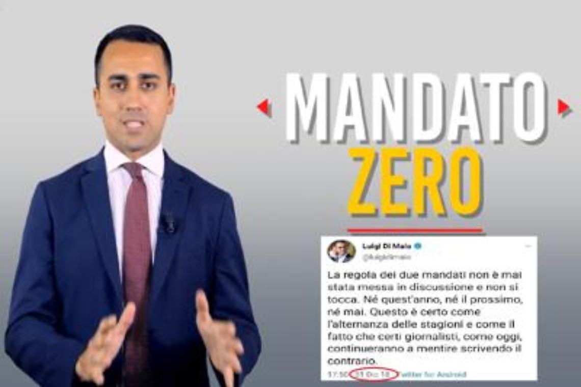 Quando Di Maio diceva «i due mandati non si toccano»