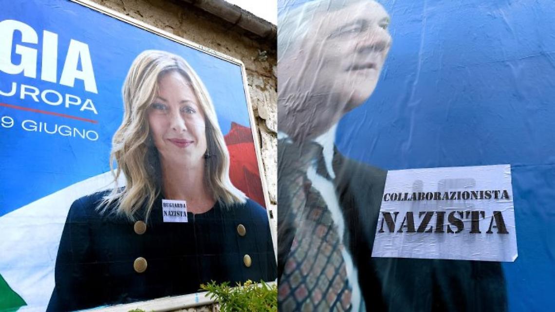 Manifesti di Meloni e di Tajani imbrattati a Caserta, avviata indagine