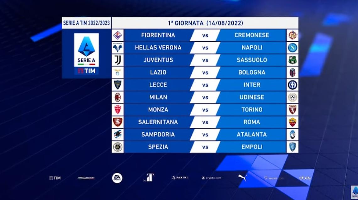Serie A 2022-2023, ecco il calendario: si parte con Verona-Napoli e Salernitana-Roma