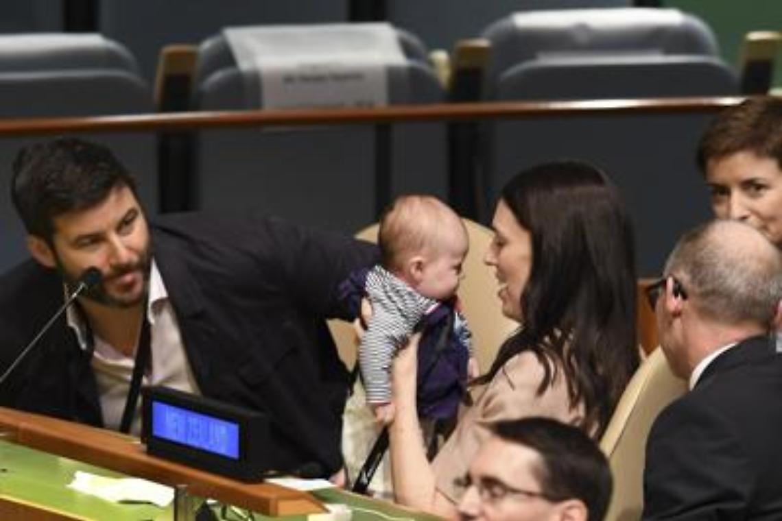 All'Onu con la figlia, Jacinda fa la storia