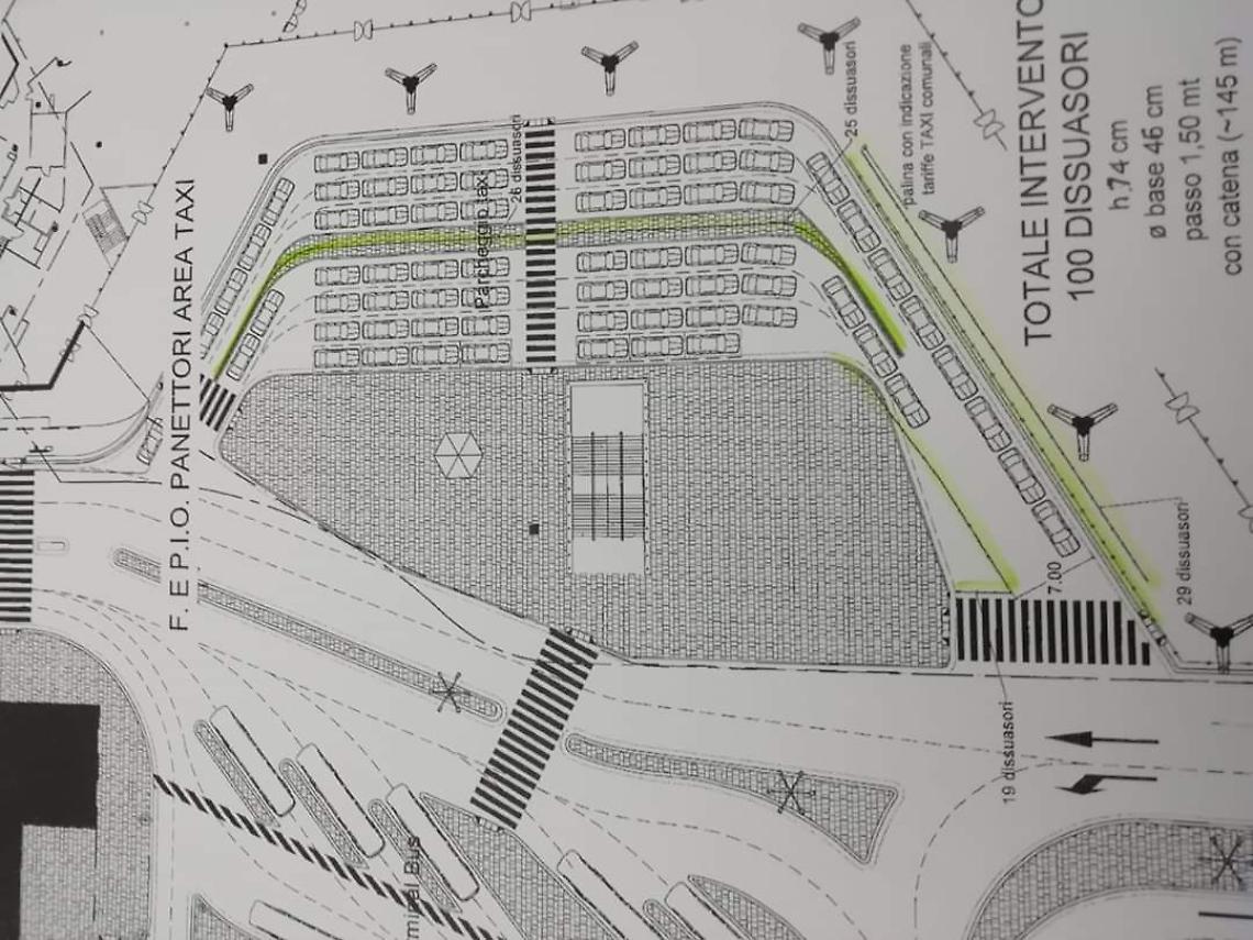 Piazza Garibaldi, nuova disposizione per i tassisti