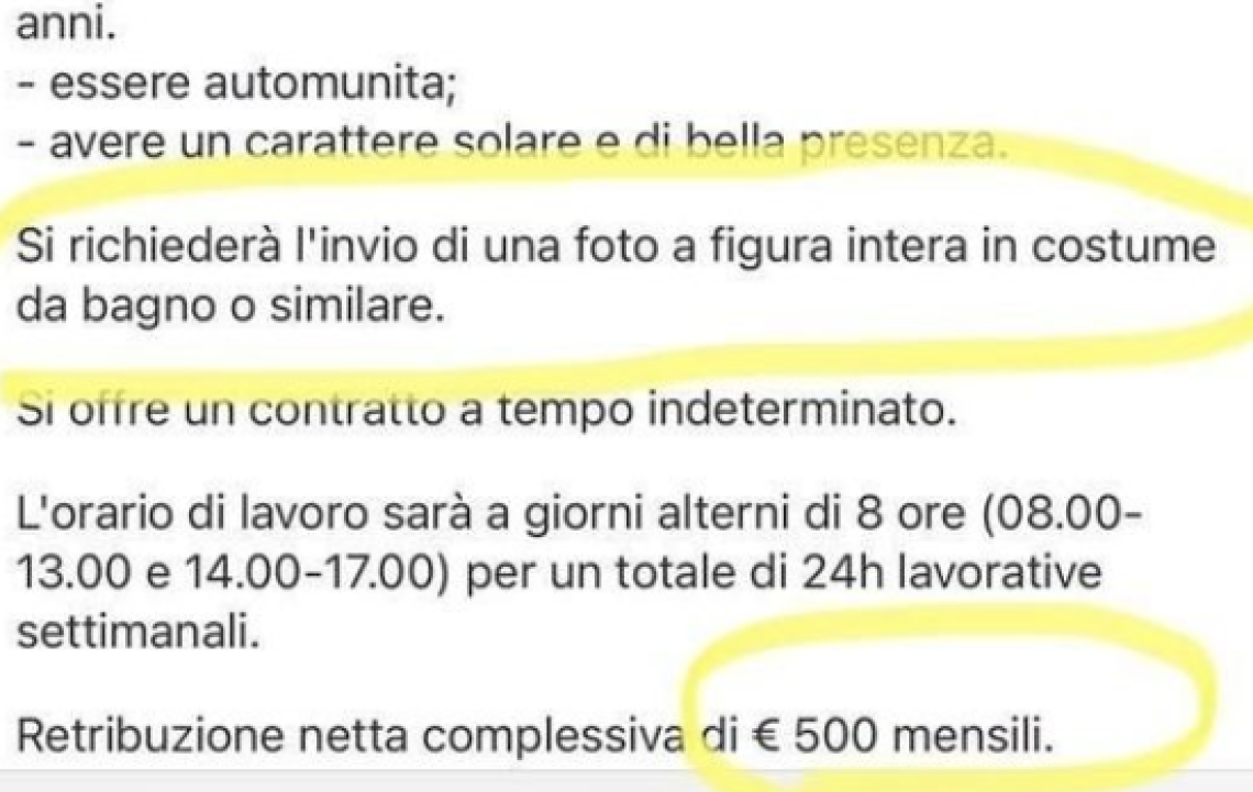 Azienda cerca receptionist, «inviare foto in costume»