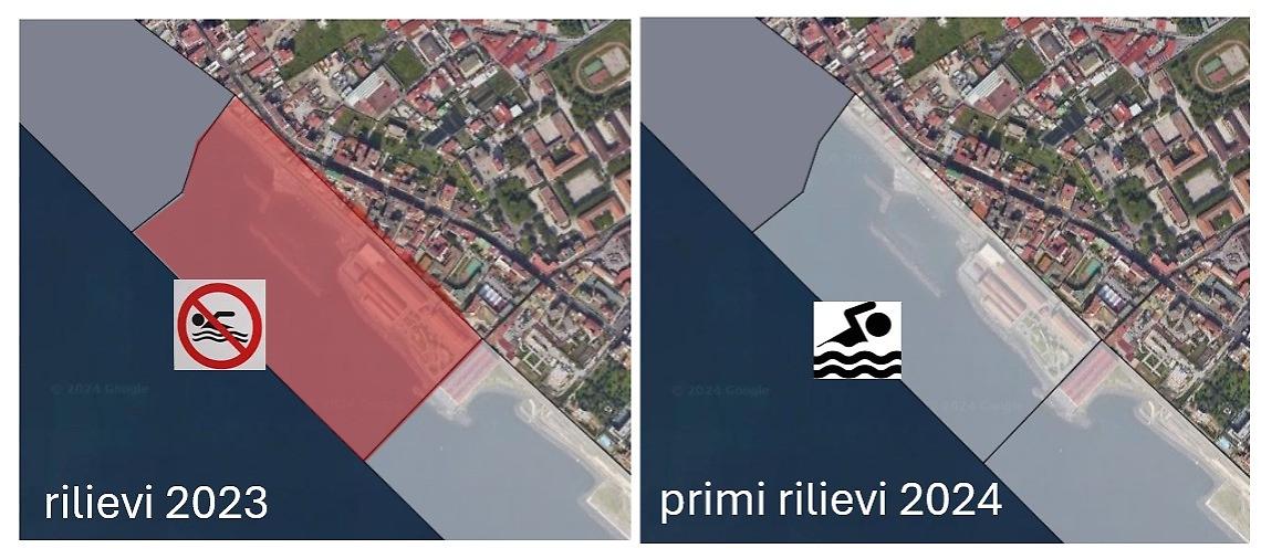 Torna balneabile il tratto di mare della spiaggia di Pietrarsa 