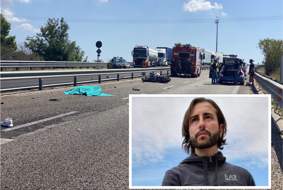 Schianto tremendo in autostrada, Andrea muore a 25 anni in sella alla sua moto