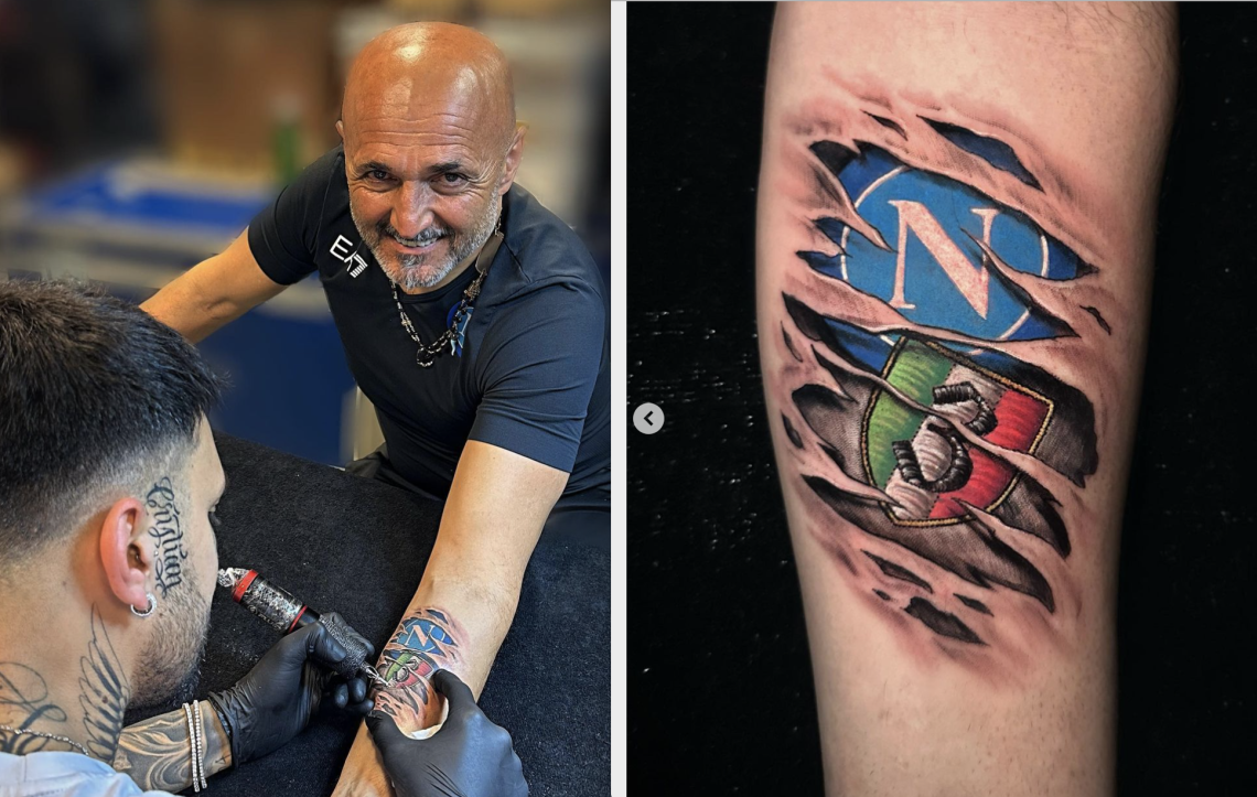 Napoli sotto la pelle, Spalletti celebra lo scudetto con un tatuaggio