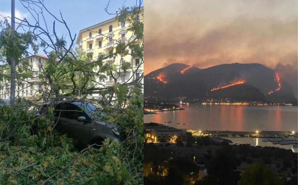 Incendi al Sud, nubifragi al Nord: Italia verso stato d'emergenza