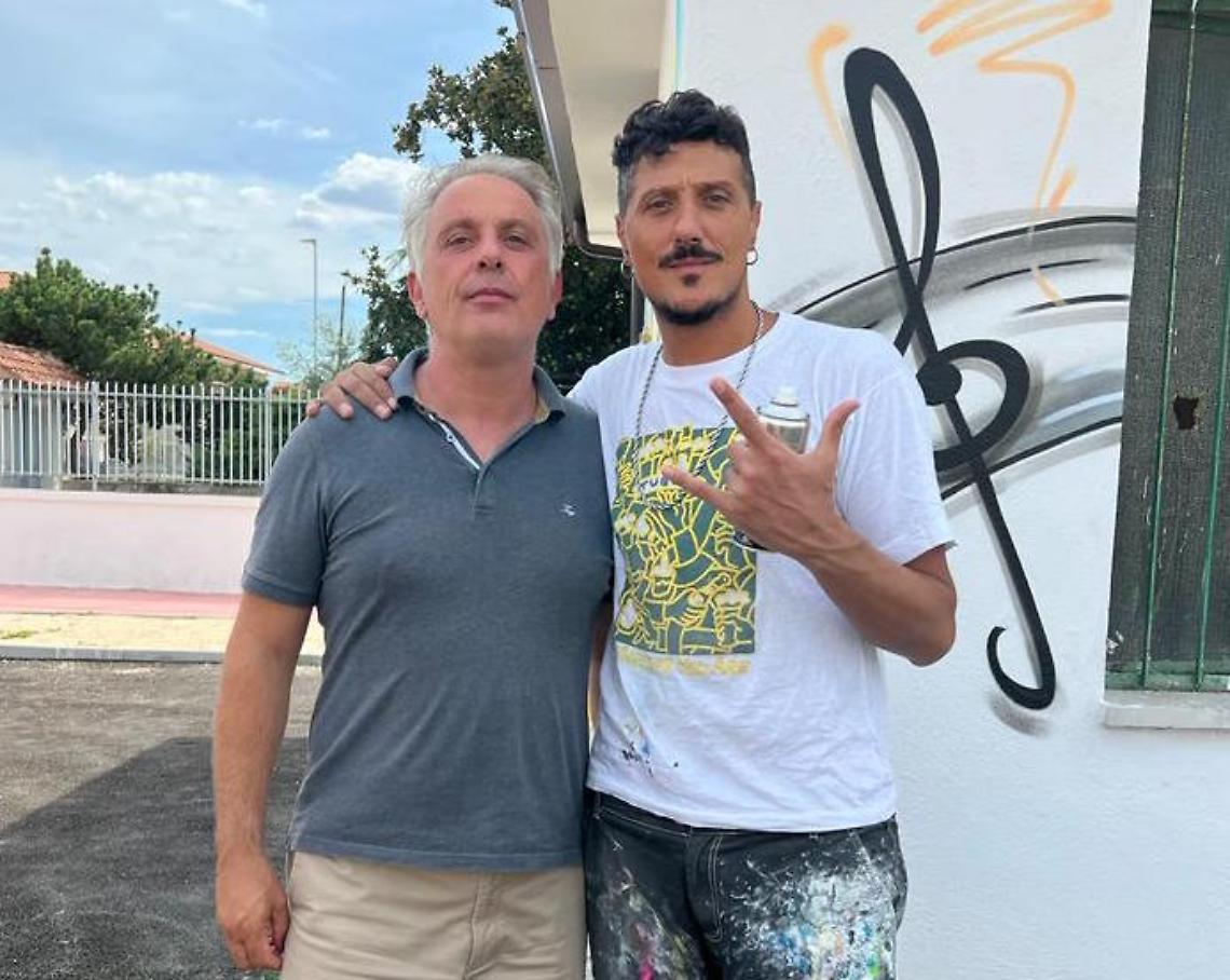 Murales firmato Raffo nella Villa comunale di Grazzanise