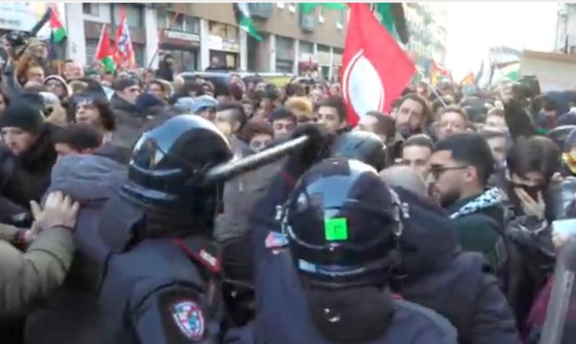 Scontri al corteo pro Palestina a Milano: un ferito