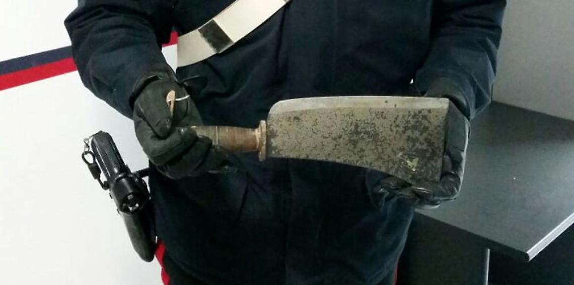 Minaccia il padre con una mannaia per droga, arrestato