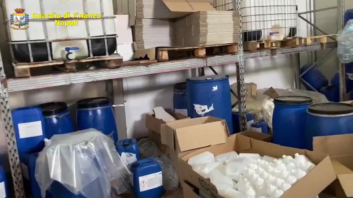 Igienizzanti, sequestrata una fabbrica a San Giorgio a Cremano