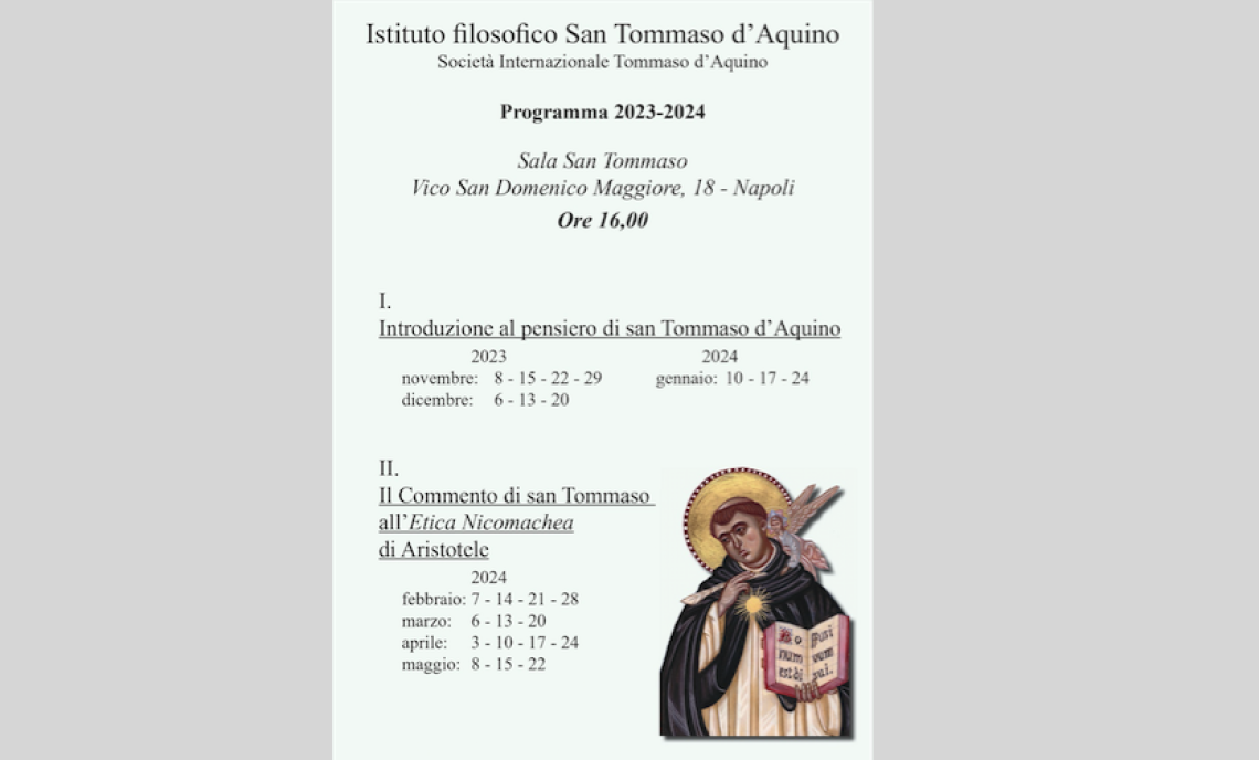 Napoli, la Filosofia di San Tommaso: corsi a San Domenico Maggiore