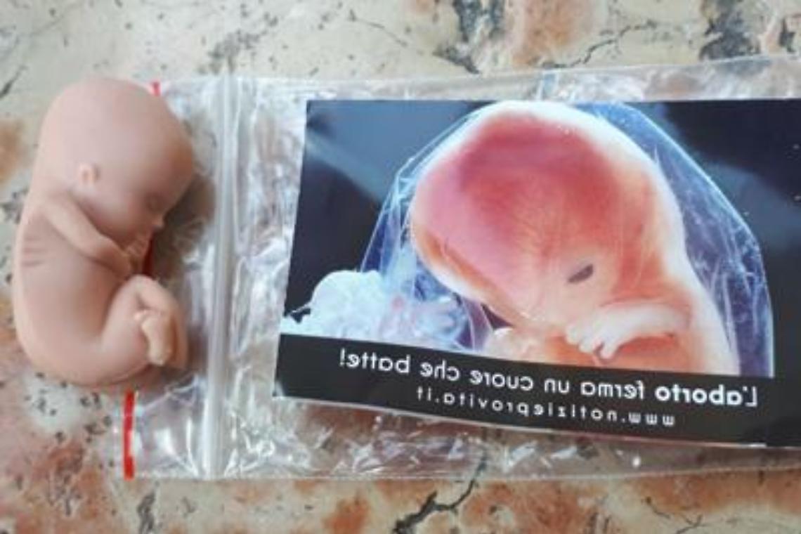 Congresso famiglie, spunta feto di plastica