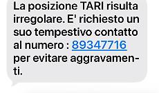 Falso sms per pagamento Tari: allarme del Comune