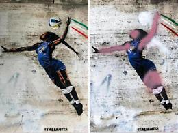 A Benevento un murales con abbraccio tra Egonu e De Gennaro