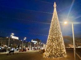 Napoli, acceso l’albero di Natale in piazza Garibaldi