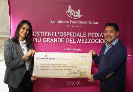 Al Santobono consegnato l'assegno di 3.877.92 euro dal ristorante "Donna Brigida"
