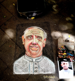 Un ritratto di Francesco a via Chiaia