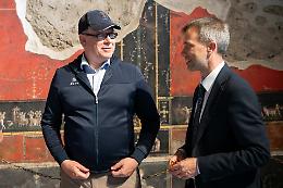 Alberto di Monaco in visita al Parco archeologico di Pompei