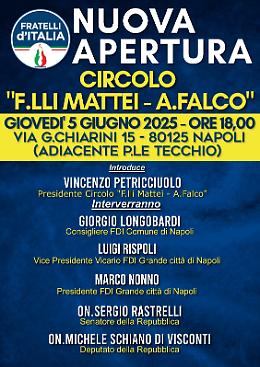 Un circolo FdI intitolato ai fratelli Mattei e Alberto Falco