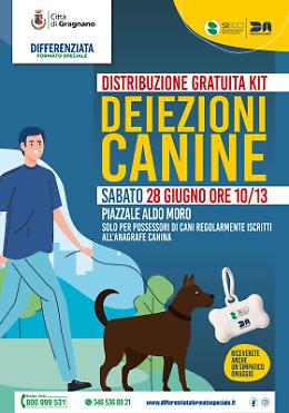 A Gragnano kit gratuiti per la raccolta di deiezioni canine