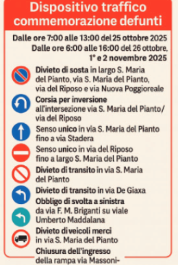 Commemorazione defunti, da oggi il nuovo piano traffico