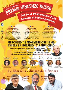 Il sindaco Donnarumma al Premio Russo: conferimenti a Ranucci e don Patriciello