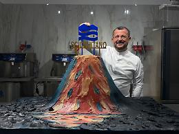 La torta Vesuvio di Poppella per l&rsquo;apertura di Scicchitano Napoli