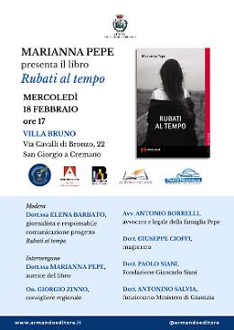 &ldquo;Rubati al tempo&rdquo;, il nuovo libro di Marianna Pepe 