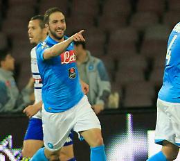 Il Napoli travolge la Sampdoria <br> Adesso è a -2 dalla Roma e -3 dalla Lazio