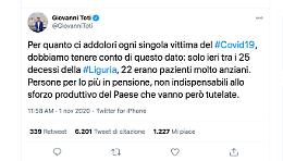 «Anziani non indispensabili», bufera su Toti