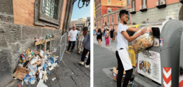 Napoli piena di turisti e di immondizia