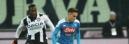 Il Napoli non si sblocca, solo un pari con l'Udinese