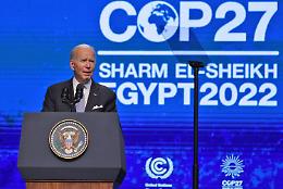 Cop27, Biden: «Mi scuso per ritiro Usa da accordi su clima, ora obiettivi più ambiziosi»