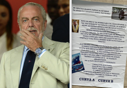 Napoli, manifesto dei tifosi contro De Laurentiis