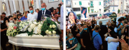 Cuoricini azzurri e palloncini rosa per l’ultimo addio alla dolce Maya
