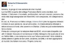 «Ministro Giannini non si vanti dei miei risultati», l'ira della ricercatrice su Facebook