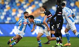 Lozano e Petagna la ribaltano, vittoria in rimonta per il Napoli contro la Sampdoria 