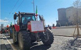 Trattori, la protesta arriva a Napoli: in cento sfilano per il centro