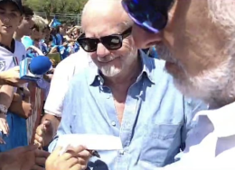 De Laurentiis a Dimaro tra selfie e autografi