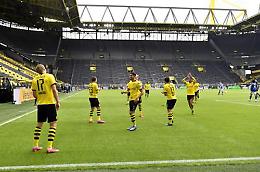 La Bundesliga ricomincia da Haaland: gol ed esultanza a distanza di sicurezza